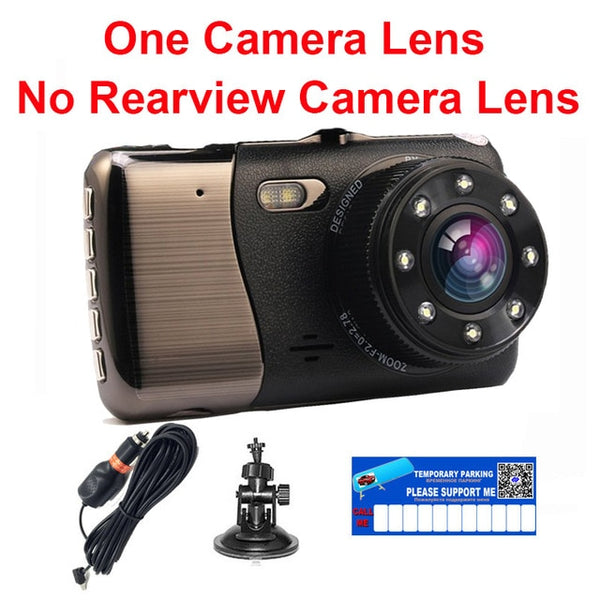 E-ACE 4.0" Car DVR Camera Dual Lens With LDWS ADAS Rear View Support Front Car Distance Warning Full HD 1080P Car Dvrs Dashcam