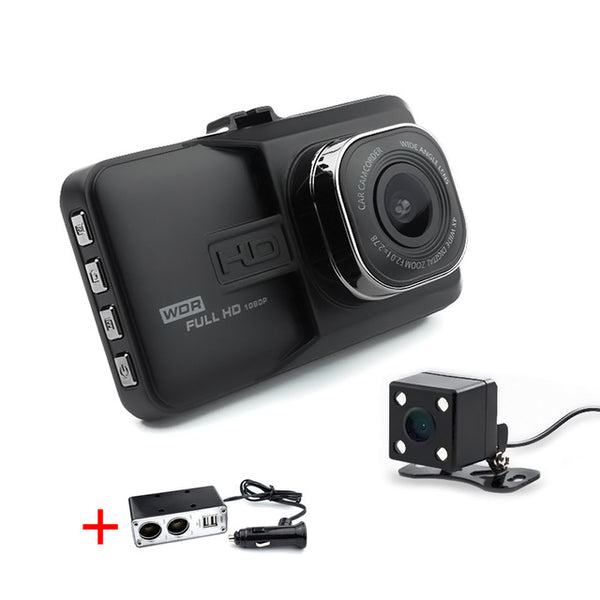 Camcorder Recorder Car Camera Full HD 1080P / IR Night Vision Support / High Definition Dvr Dual Lens dvr 3.0 inch screen charge