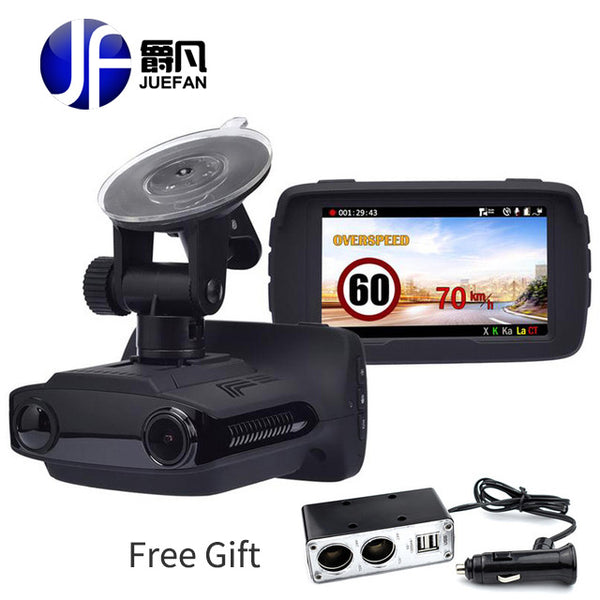JUEFAN car dvr camera radar detectors dash camera video recorder HD 1296P Russian radar detector alarm vehicle speed control GPS