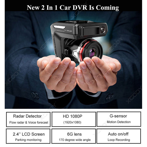 2.4'' Lcd Hd Dash Camera Dvr 2 In 1 Video Recorder Dash Cam Traffic Speed Detector Camera Radar Dashcam Night Vision