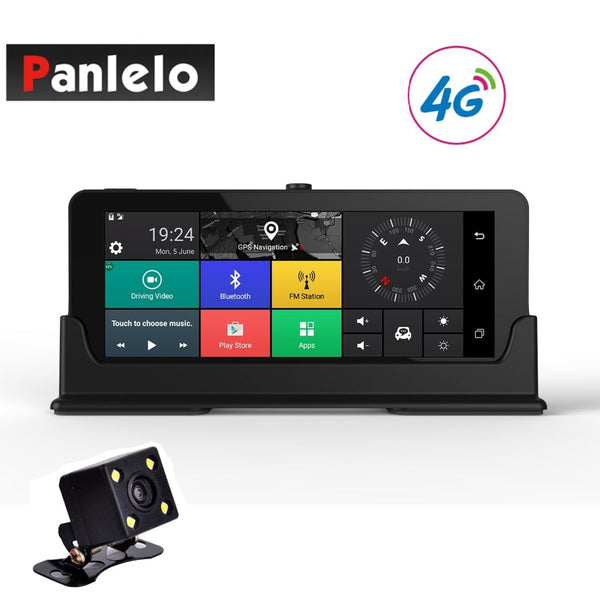 Car Dash Camera DVR 6.86" Android Video Recorder Quad Core 1GB 16GB ROM 3G/4G Wi-Fi Bluetooth Rear View Cam G-Sensor 1080P 1.3GH