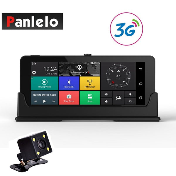 Car Dash Camera DVR 6.86" Android Video Recorder Quad Core 1GB 16GB ROM 3G/4G Wi-Fi Bluetooth Rear View Cam G-Sensor 1080P 1.3GH