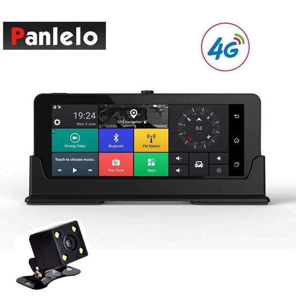 Car Dash Camera DVR 6.86" Android Video Recorder Quad Core 1GB 16GB ROM 3G/4G Wi-Fi Bluetooth Rear View Cam G-Sensor 1080P 1.3GH