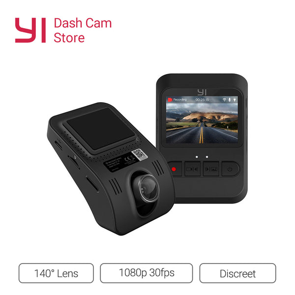 YI Mini Dash Camera International Version Black DVR Car Cam140 Ultra Wide-angle lens 1080p 30fps Discreet Design 2.0 LCD Screen