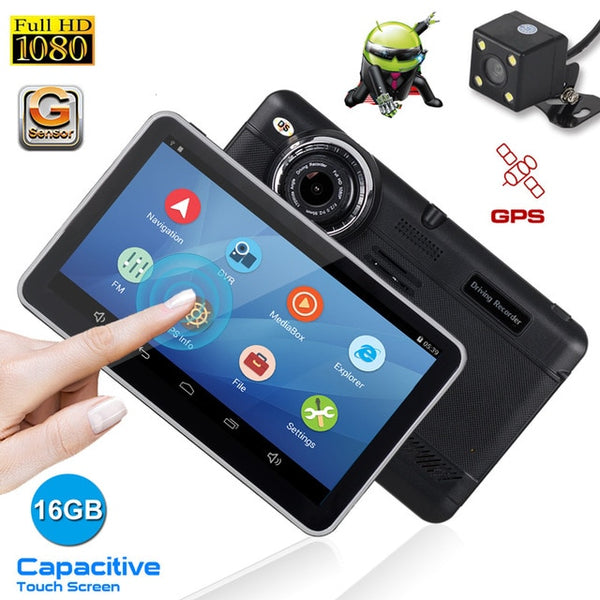 XGODY D6 7 Inch Car DVR Dual Lens GPS Navigation With Rearview Mirror Camera 1920x1080 Android 4.4 Video Recorder Dash Cam WiFi