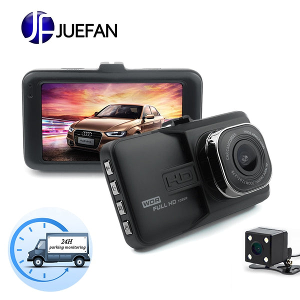 JUEFAN car dvr camera 1080p dash cam High-definition car video recorder dvr car mirror camera Dual camera lens dashcam