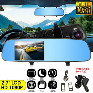 2.7 Inch LCD DVR Car Camera Dash Cam Digital Video Recorder Rearview Mirror Camera 5V 1A Auto Video Mirror Recorder