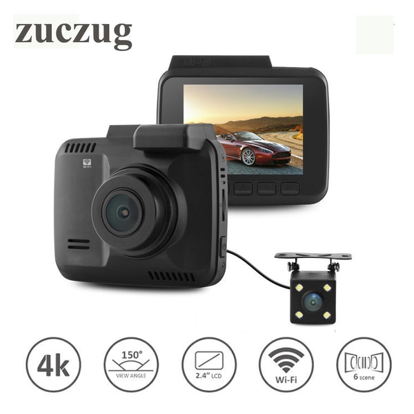 WiFi Car DVR video Recorder Dual Cameras for front and rear 4K 2880x2160P Dash Cam Novatek 96660 GPS Car Camera Motion Detection