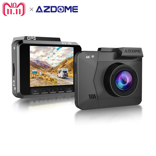 AZDOME M06 Hidden 4K 2160P WiFi Car DVRs Recorder Dash Cam Dual Lens Vehicle Rear Camera Built in GPS WDR Night Vision Dashcam
