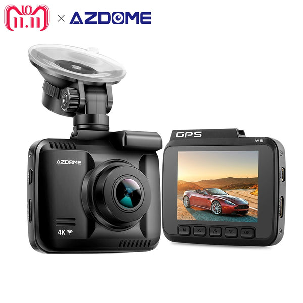 Azdome GS63H 4K 2880 x 2160P Dash Camera Dual Lens Car Dash Cam Built in GPS DVR Recorder With WiFi G-Sensor Loop Recording