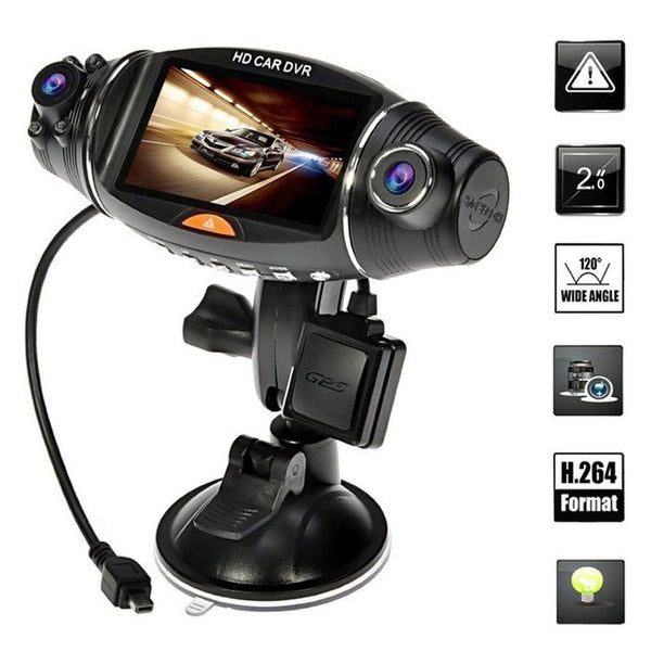 Dual Lens Dash Cam Recorder 2.7 inch Car DVR G-Sensor GPS Logger HD 1080P